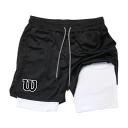 Men 2 in 1 Double Layer Running Shorts Sports Casual Gym Workout Brand Mesh Breathable Basketball running Shorts Summer2026