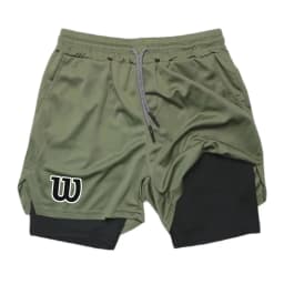 Men 2 in 1 Double Layer Running Shorts Sports Casual Gym Workout Brand Mesh Breathable Basketball running Shorts Summer2026