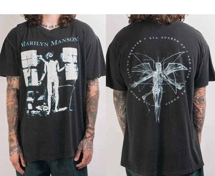 1996 Marilyn Manson Antichrist Superstar T Shirt Graphic Short Sleeve Shirt Unisex Men Women Summer Casual Crew Neck Cotton Tee
