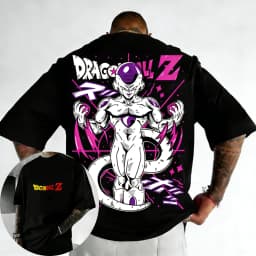 2026 Dragon Ball Anime Cotton T-shirt Summer New Frieza Color Printed Men's and Women's Harajuku Casual Parent Child Top
