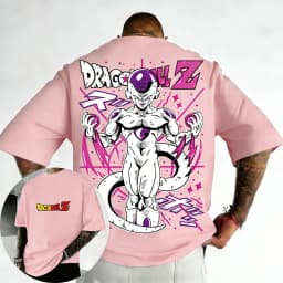 2026 Dragon Ball Anime Cotton T-shirt Summer New Frieza Color Printed Men's and Women's Harajuku Casual Parent Child Top