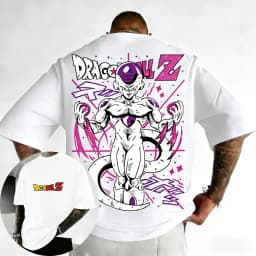 2026 Dragon Ball Anime Cotton T-shirt Summer New Frieza Color Printed Men's and Women's Harajuku Casual Parent Child Top