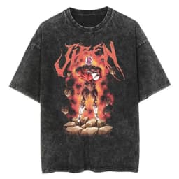 Hip Hop Streetwear Japan Anime Dragon Ball Print Oversized T-Shirt Men Washed Vintage Black Tshirt Summer Casual Cotton T Shirt