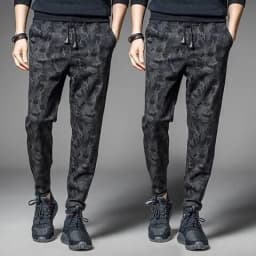 2026 new Running Sweatpants Men Camouflage Elasticity Cargo Pants Drawstring Multi Pockets Bottoms Casual Jogger Trousers