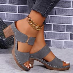 Women Summer Lightweight Hollow Sandals High Heels New Dress Chunky Open Toe Slippers Female Casual Slingback Slides Shoes