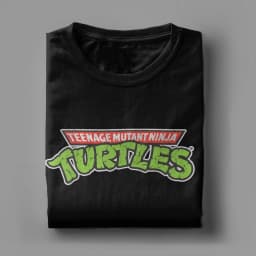 Vintage Ninja Turtles Retro Logo T-Shirts Men Round Neck Pure Cotton T Shirts Short Sleeve Tee Shirt Birthday Present Clothing
