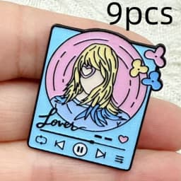 9pcs Rock Band Enamel Pins MusicSinger Series Brooch for Women Cartoon Badges on Backpack Hat Accessories Jewelry Gifts