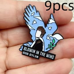 9pcs Rock Band Enamel Pins MusicSinger Series Brooch for Women Cartoon Badges on Backpack Hat Accessories Jewelry Gifts