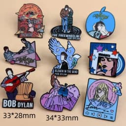 9pcs Rock Band Enamel Pins MusicSinger Series Brooch for Women Cartoon Badges on Backpack Hat Accessories Jewelry Gifts