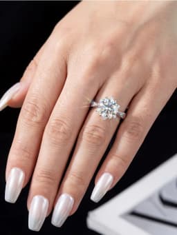 Luxury 2CT Moissanite Diamond Gemstone Engagement Rings for Women Solitaire Wedding Anniversary Jewelry