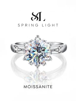Luxury 2CT Moissanite Diamond Gemstone Engagement Rings for Women Solitaire Wedding Anniversary Jewelry
