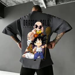 2026 Summer Dragon Ball Retro Pure Cotton Fitness T-shirt Men's Oversized Short-sleeved Family Unisex Children's Casual Shirt