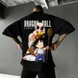 2026 Summer Dragon Ball Retro Pure Cotton Fitness T-shirt Men's Oversized Short-sleeved Family Unisex Children's Casual Shirt