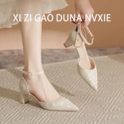 2026 New Summer Fashion Pointed Toe Buckle Latch Shoes Women High Heels Banquet Sexy Women Sandals Women Shoes 41656