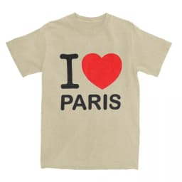 Men T Shirt I Love Paris Gifts T-Shirts Harajuku I Heart Paris France French Beach Tees Vintage Casual Tops Gift