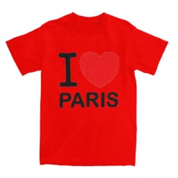 Men T Shirt I Love Paris Gifts T-Shirts Harajuku I Heart Paris France French Beach Tees Vintage Casual Tops Gift