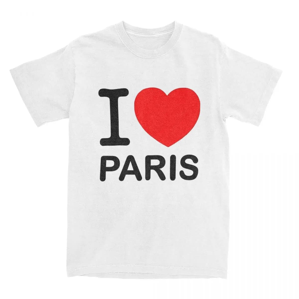 Men T Shirt I Love Paris Gifts T-Shirts Harajuku I Heart Paris France French Beach Tees Vintage Casual Tops Gift