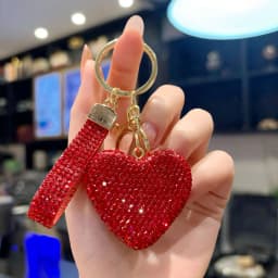 Luxury Rhinestone Heart Keychain - Sparkling Car Key Ring & Bag Charm