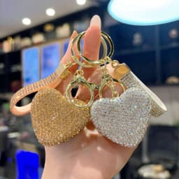 Luxury Rhinestone Heart Keychain - Sparkling Car Key Ring & Bag Charm