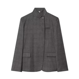 TFAFXY 2026 Spring Women Casual Blazer Long Sleeve Stand Collar Single Button Irregular Office Suit Jacket Female Coat OL