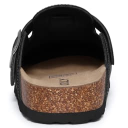 Litfun Cork Footbed Clogs Vegan Leather Mules Comfortable Anti-slip Cork Sole Slippers with Arch Support Potato Shoes Outdoor
