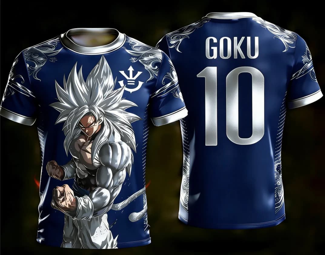 2026 Dragon Ball Official 3D Print Goku 10# Football Training Jersey Adult Kid S-6XL 90cm-160cm Stylish Casual Tees