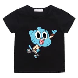 Kawaii Cotton T Shirt The Wonderfully Weird World of Gumball Kids T-Shirt Street Fashion Graphic Tshirts Breathable Casual Tees