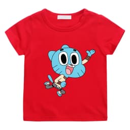 Kawaii Cotton T Shirt The Wonderfully Weird World of Gumball Kids T-Shirt Street Fashion Graphic Tshirts Breathable Casual Tees