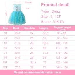 VIKITA Girls Sleeveless Mermaid Print Summer Blue Dress Kids Layered Princess Birthday Party Prom Gown Elegant Tutu Dresses