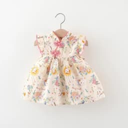Baby Girls' Dresses Summer Floral And Cartoon-Printed Cute Girls' Dresses Sweet Chinese-Style Qipao Baby Dresses Baby Girl Cloth