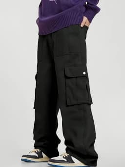 Big Pocket Wild Cargo Pants Man Loose Fit Wide Leg Baggy Cargo Pants Hip Hop Streetwear Multi-Pocket Fashion Joggers