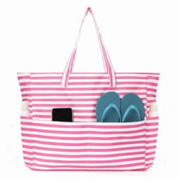 Multiple Pockets Beach Tote Bag Foldable Large Capacity Gym Grocery Vacation Bags Sandproof Zipper Shoulder Bag