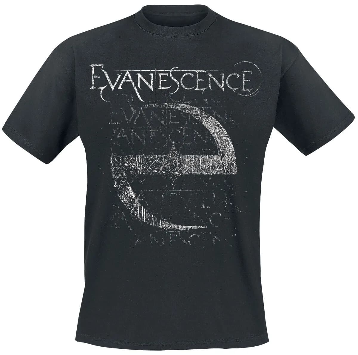 Evanescence Distressed E Logo Print Cotton T-Shirt Gothic Metal Streetwear Unisex Crew Neck Tee