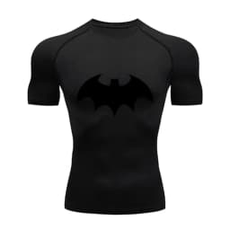 Men Compression Tee Shirt Bat Print Sport Quick Dry Gym Tshirt Summer Short Sleeve Fitness Workout Undershirt Elasticity Top