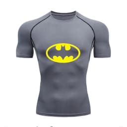 Men Compression Tee Shirt Bat Print Sport Quick Dry Gym Tshirt Summer Short Sleeve Fitness Workout Undershirt Elasticity Top