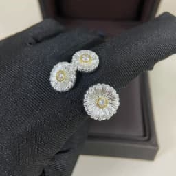 Sterling Silver Daisy Earrings, Rings, Bracelets, Italian Heavy Craftsmanship, Brushed Vintage Texture
