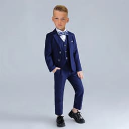 Fast Delivery Elegant Homecoming Boy Suit Set 4pcs Classic Flower Boy Suit Formal Party Boy Dress Jacket Vest Pants Bowtie