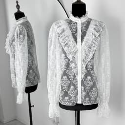 Elegant Sheer Lace Blouses Women Shirts 2026 Summer Ruffles Button Loose Shirts Top Chic Vintage Sexy See Through Blouses Shirts