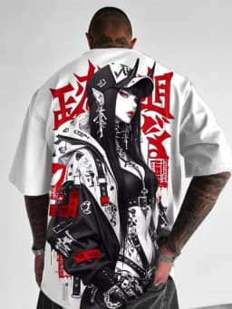 Men's and Women's Summer Fashion 3D Print Japanese Anime Printing T-shirt Casual Polyester Round Neck Casual Short Sleeve Tees