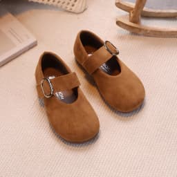 Girls Leather Shoes Toddlers Flats Princess Sweet Little Kids Soft Shoes T-strap Retro Classic Children's Dress Shoes for Party