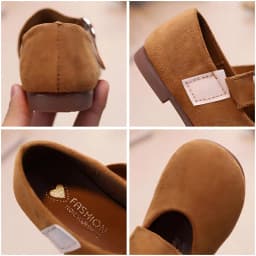 Girls Leather Shoes Toddlers Flats Princess Sweet Little Kids Soft Shoes T-strap Retro Classic Children's Dress Shoes for Party