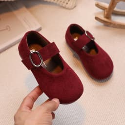 Girls Leather Shoes Toddlers Flats Princess Sweet Little Kids Soft Shoes T-strap Retro Classic Children's Dress Shoes for Party