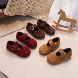 Girls Leather Shoes Toddlers Flats Princess Sweet Little Kids Soft Shoes T-strap Retro Classic Children's Dress Shoes for Party