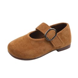 Girls Leather Shoes Toddlers Flats Princess Sweet Little Kids Soft Shoes T-strap Retro Classic Children's Dress Shoes for Party