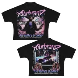New Summer Pattern Retro Style Harajuku Gothic Hip Hop Animation Print T-shirt Men's and Women's Loose Casual Short Sleeves Top