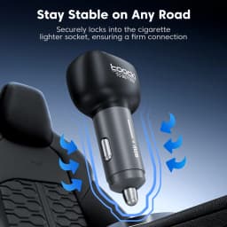 Toocki 90W USB C Car Charger For Phone 4 Ports PD Qi2.2 45W Fast Charging For iPhone 17 16 Pro Samsung S25 S24 Xiaomi LED Light