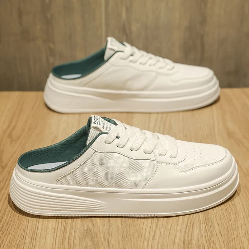 Men's Summer Canvas Slip-On Sandals, Casual Versatile Half-Sandals, Korean-Style Trendy Men's Shoes