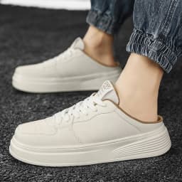 Men's Summer Canvas Slip-On Sandals, Casual Versatile Half-Sandals, Korean-Style Trendy Men's Shoes
