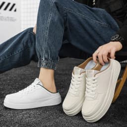 Men's Summer Canvas Slip-On Sandals, Casual Versatile Half-Sandals, Korean-Style Trendy Men's Shoes