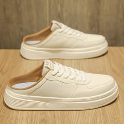 Men's Summer Canvas Slip-On Sandals, Casual Versatile Half-Sandals, Korean-Style Trendy Men's Shoes